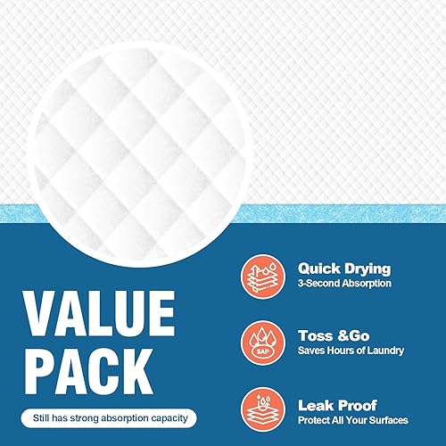 Miniatura 4 de 100 almohadillas desechables de cama de 30 x 36 pulgadas, superabsorbentes, almohadillas desechables extra grandes, almohadillas de incontinencia