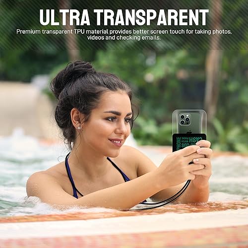 Miniatura 6 de Funda impermeable universal para teléfono doble espacio IPX8 Funda luminosa para teléfono celular con cordón para iPhone 15 14 13 12 11 Pro Max XS