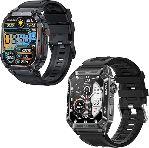 Miniatura 1 de EIGIIS Relojes inteligentes militares para hombres 1.96 pulgadas HD pantalla grande resistente reloj inteligente + reloj inteligente militar para