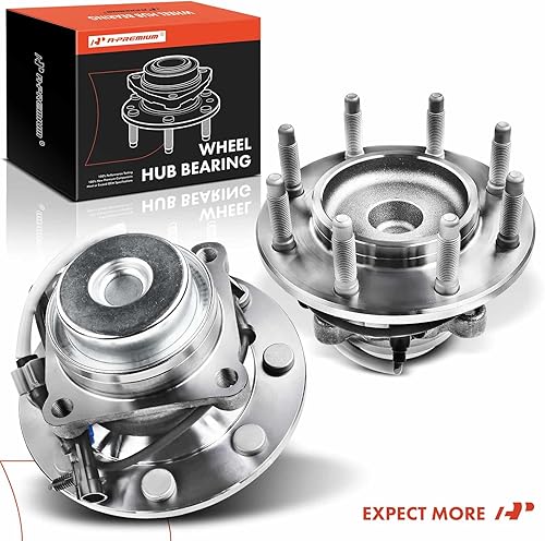 Miniatura 9 de A-Premium 2 rodamientos de rueda delantera y conjunto de cubo con ABS y 8 lengüetas compatibles con Chevrolet y GMC - 2003-2017 - Express