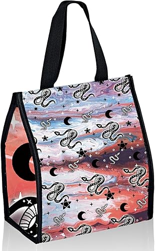 Miniatura 9 de Bolsas de almuerzo de libélula ligeras lindas para mujer, lonchera grande, reutilizable, aislada, bolsa de almuerzo hielera, plegable, portátil, a