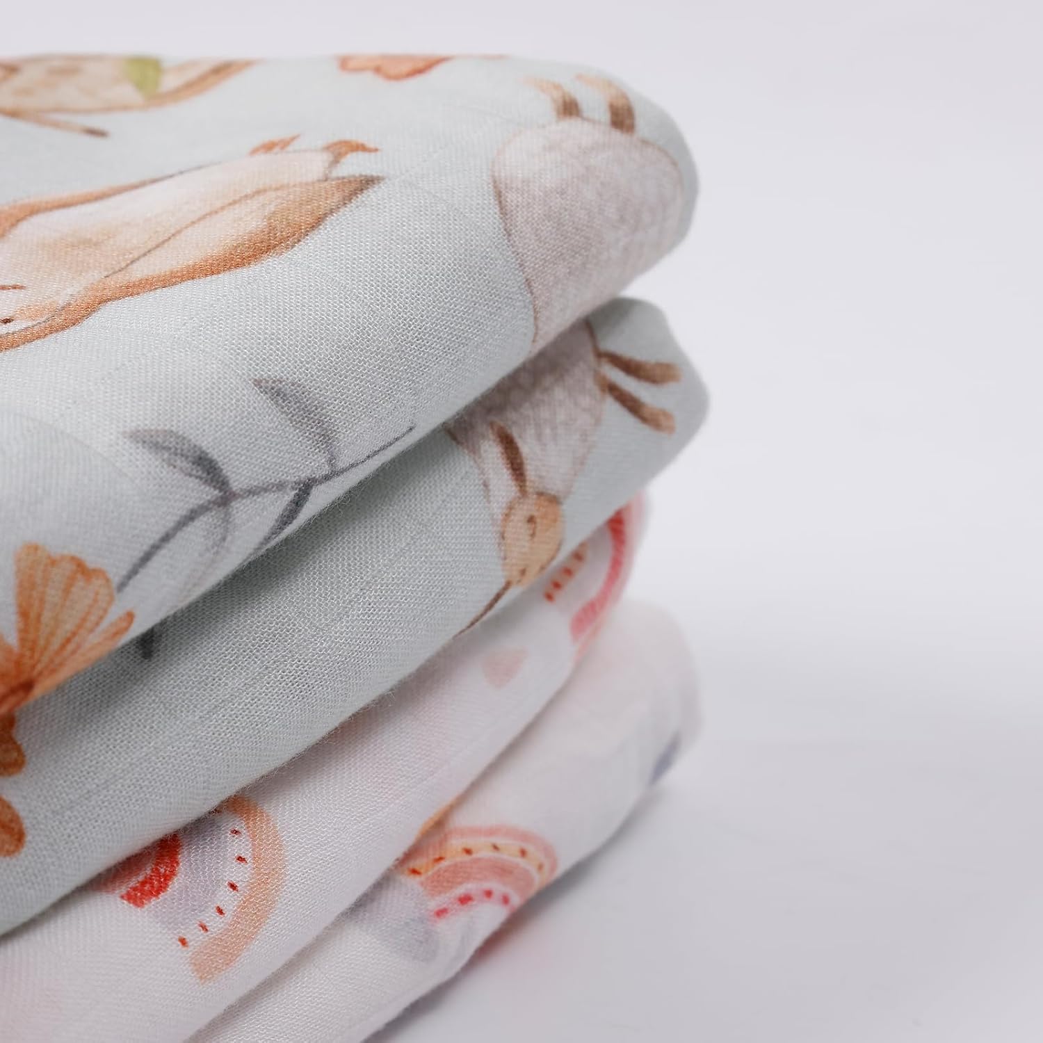 Premium Baby Muslin Blankets Best Swaddle for Newborn Multi-Purpose and Unisex Softest Deluxe Muslin Swaddle Blankets and Oversized 47"x43" (Pack of 2) (Butterfly-Bows)