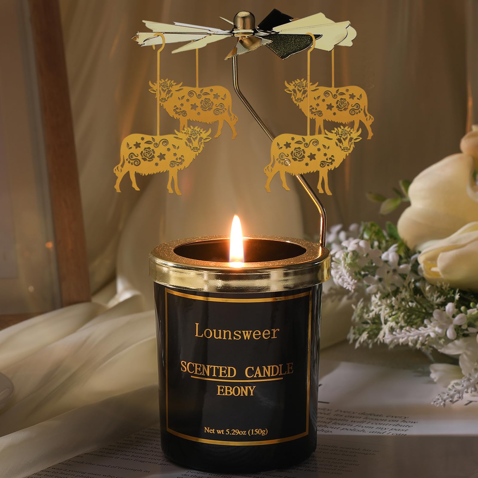 Bougie parfumée rotative pour chasser le stress et illuminer les soirées