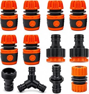 MOAZIFI 12 Piezas Conector Manguera Jardin, Adaptador Manguera Grifo, Adaptador Grifo Mangueras, Acoples Para Jardin Lavado Coche Riego Terraza Patio Piscina Y Exterior Domestico