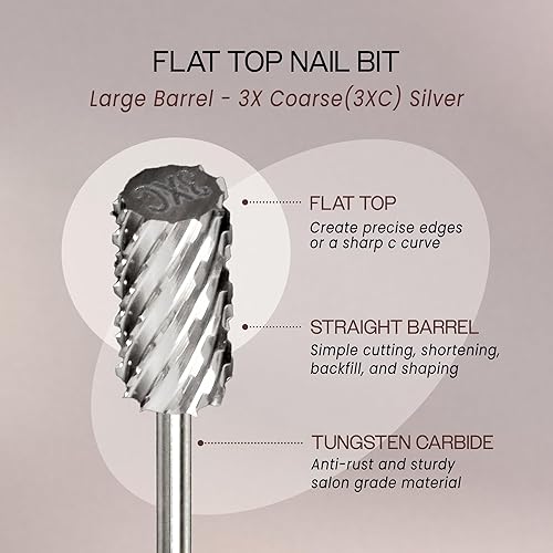 Vista 86 de USA PANA - Broca profesional de carburo de barril pequeño con parte superior plana, grano grueso 5X a grano extrafino, dorado, plateado, negro DLC