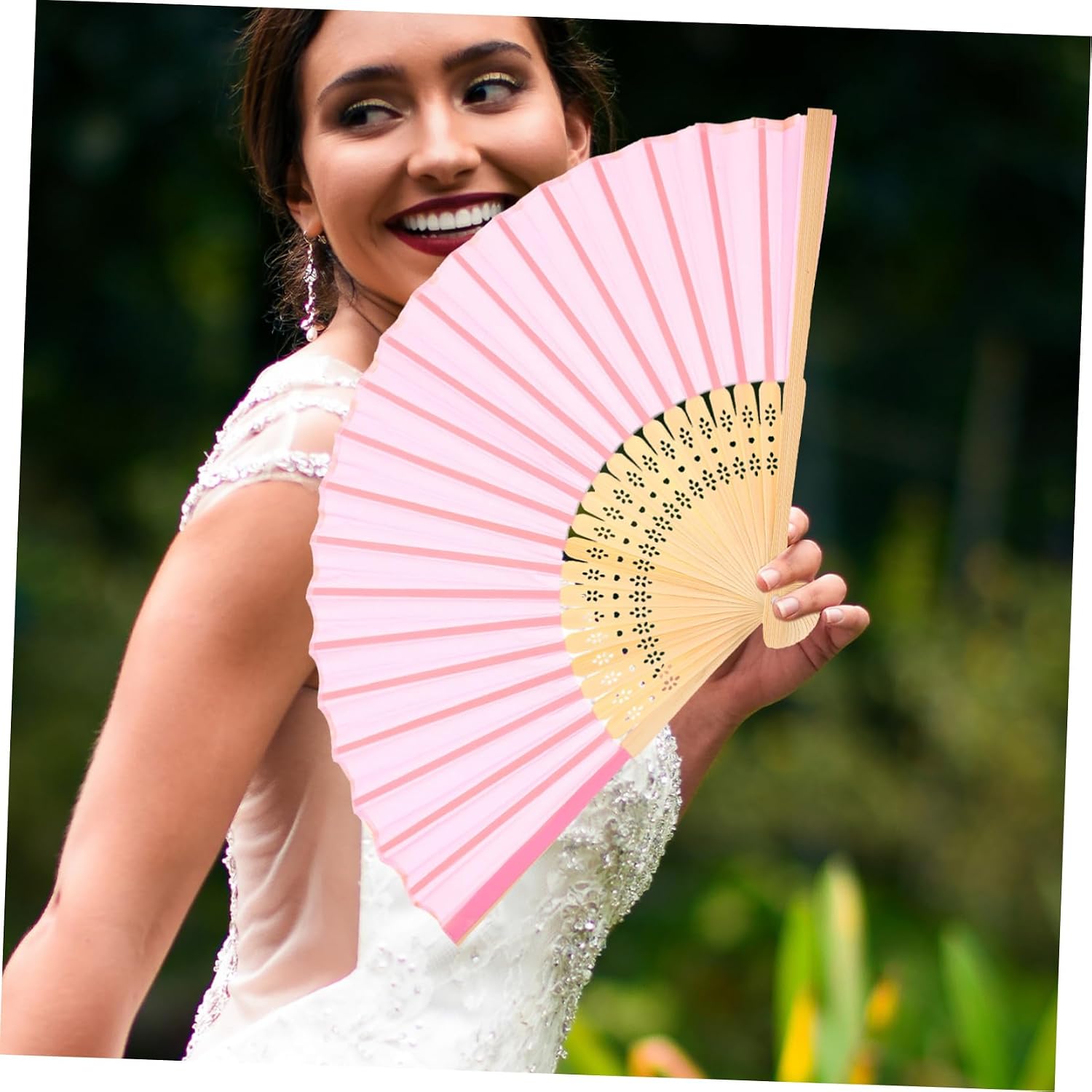 SOLUSTRE Handheld Folding Dance Accessory for Weddings Parties and Performances Lightweight Easy to Carry