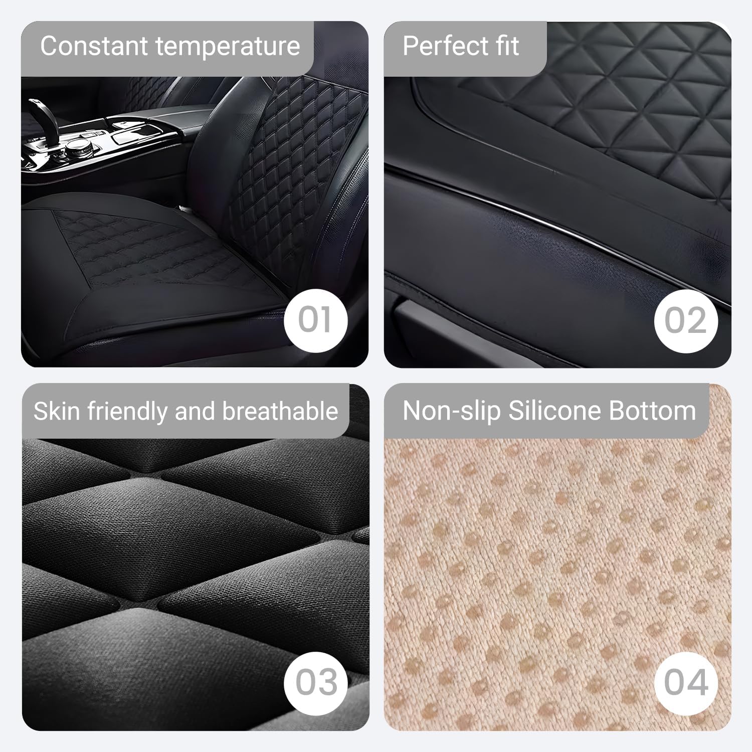 Mustat Premium Car Seat Cushion with Full Back and Seat Support – Ideal for Long Drives in Cars, Trucks, SUVs, and Vans