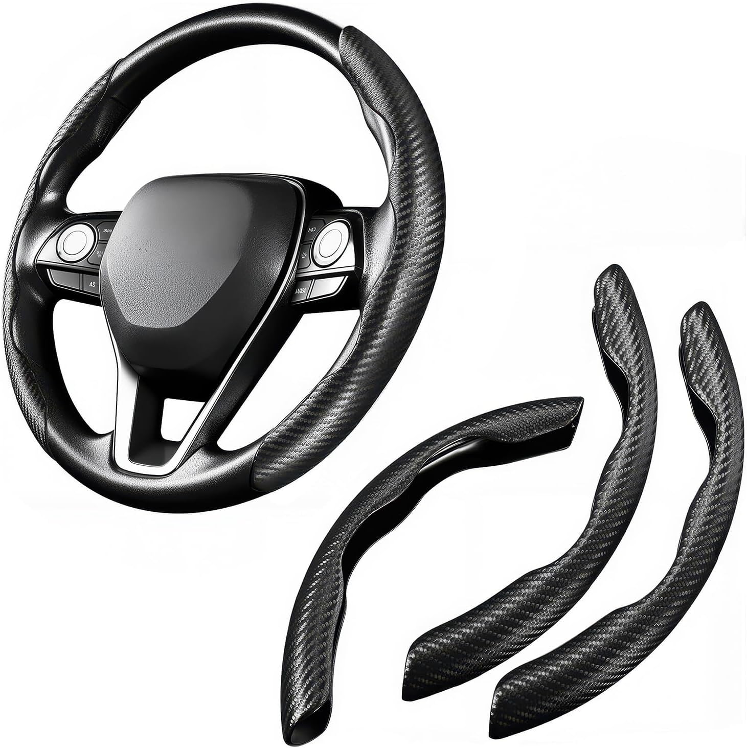 QIZUN Car Carbon Fiber Steering Wheel Covers, for Cupra Terramar 2024 2025