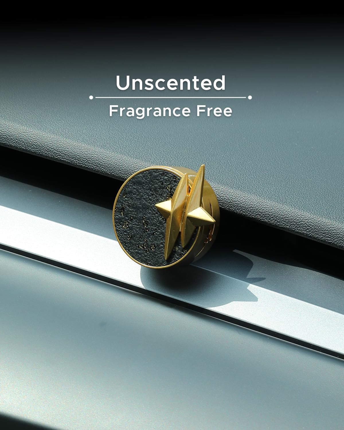 Car Air Freshener Diffuser Vent Clip with DIY Unscented Fragrance Refill Replacement Pads (Gold+Black, 1.77inch Diameter) image 3