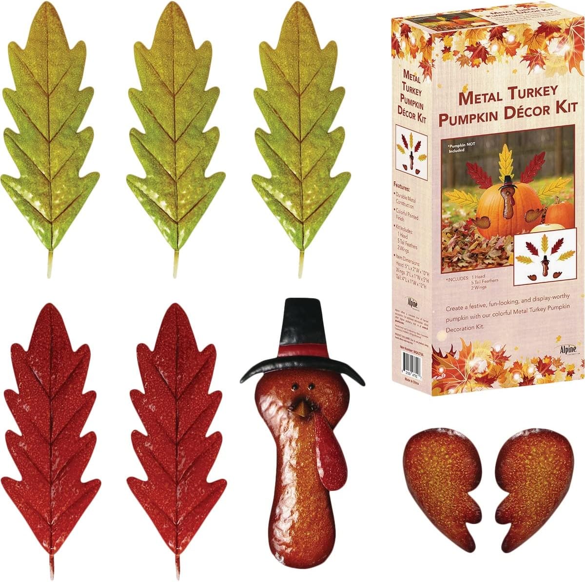 Alpine Corporation Thanksgiving Create-Your-Own Pumpkin Turkey Festive Decorating Activity Kit