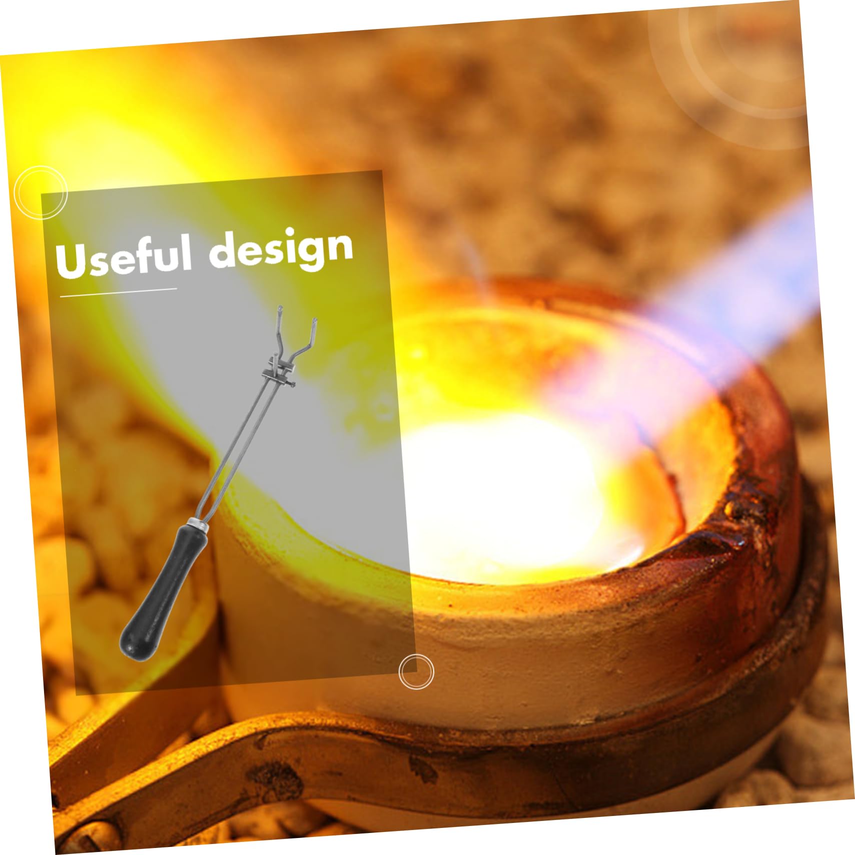 Lurrose 3pezzi Crucible Tong Metal Clamp per Fusione di Metalli Pinze Carbonio per Ottimale Controllo Strumento per Esperimenti Scientifici e Fonderie Resistente e Durevole