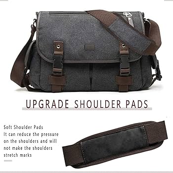 Amazon.com: [Upgraded] Vintage Canvas Messenger Bag 13 15.6 17