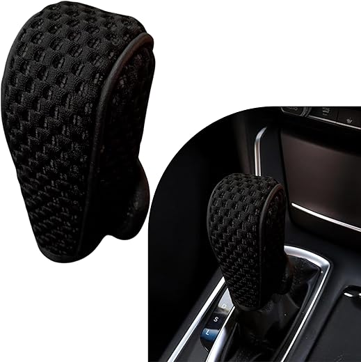 SARTE Gear Shift Knob Cover Anti-Slip, Breathable Cotton mesh Anti-Scratch Shift Handle Protector Premium Gear Knob Cover for All Cars Universal...