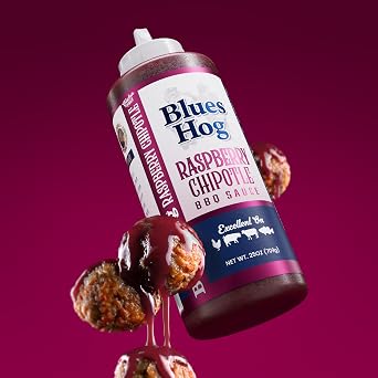 Blues Hog Raspberry Chipotle BBQ Sauce, Sweet Fruit & Chipotle Heat, 19oz | Gluten-free | No high fructose corn syrup | Made in the USA | Barbecue sauce for ribs, chicken & pulled pork