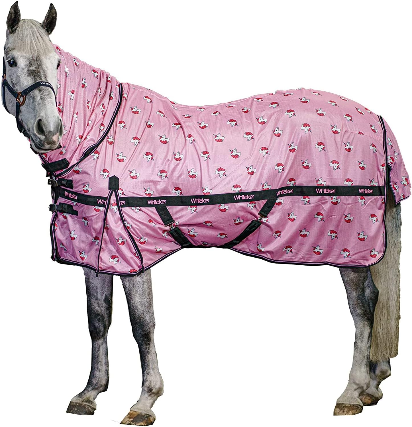 John Whitaker Unicorn Fly Mesh Horse Rug with Fixed Neck and Tail Cover