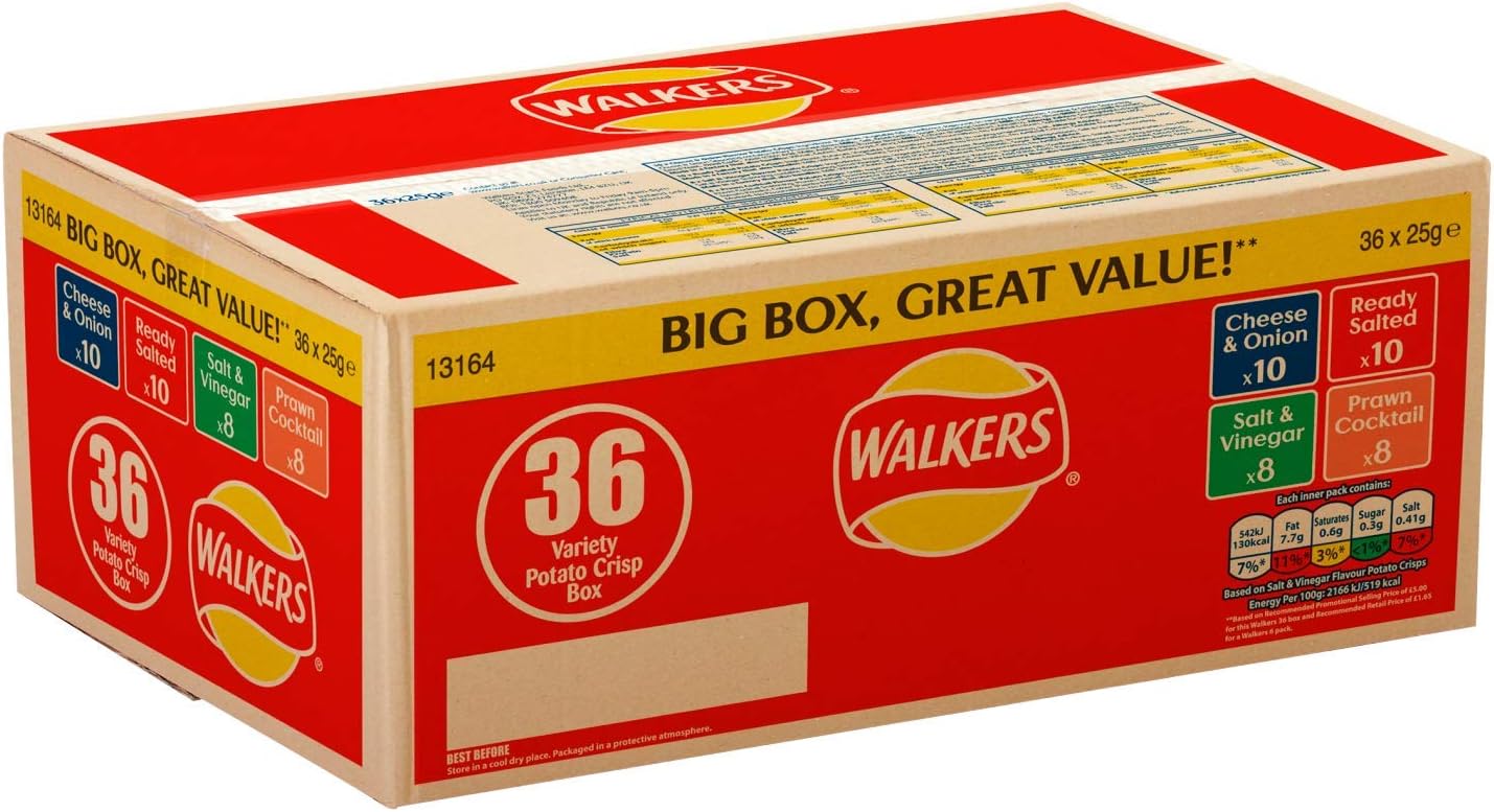 Walkers Crisps Variety Box 36 x 25 g