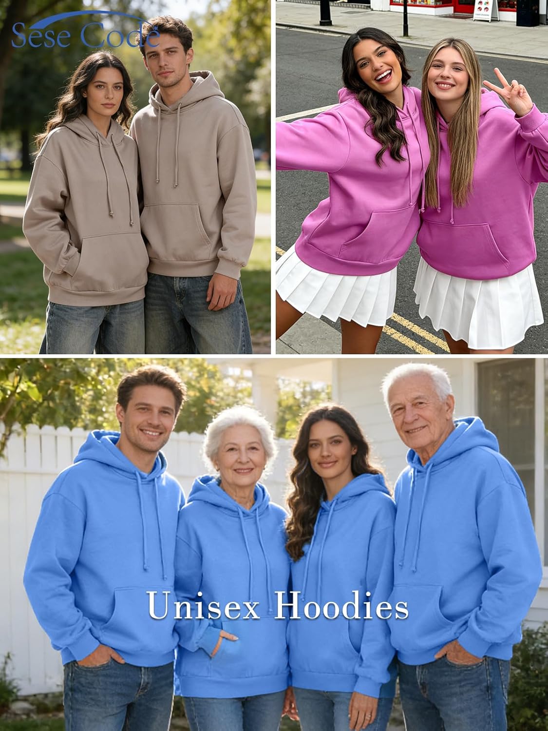 SeSe Code Travel Hoodie with Eye Mask Sleep Unisex Oversized Sweatshirt for Airplane, Road Trip Naps Fleece Couples Hoodies - Image 6