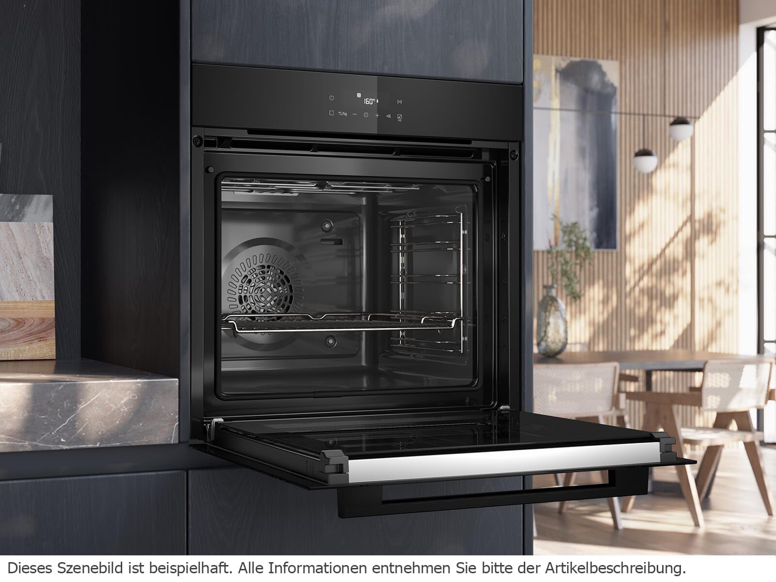 Siemens Set PQ227EA51Z Backofen Deep Black Inox HB271ABB3 + Induktionskochfeldabzug ED851BS16E