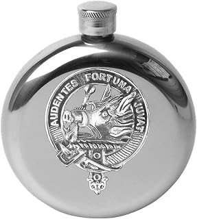 MacKinnon 5 oz Round Clan Crest Scottish Badge Flask