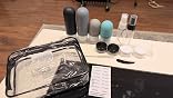 DEPOZA Travel Bottles Kit (16 Pack) - TSA Approved, Leak Proof Silicone Squeezable Containers for Toiletries. Complete Set with Jars, Sprayers & Bag (Black)