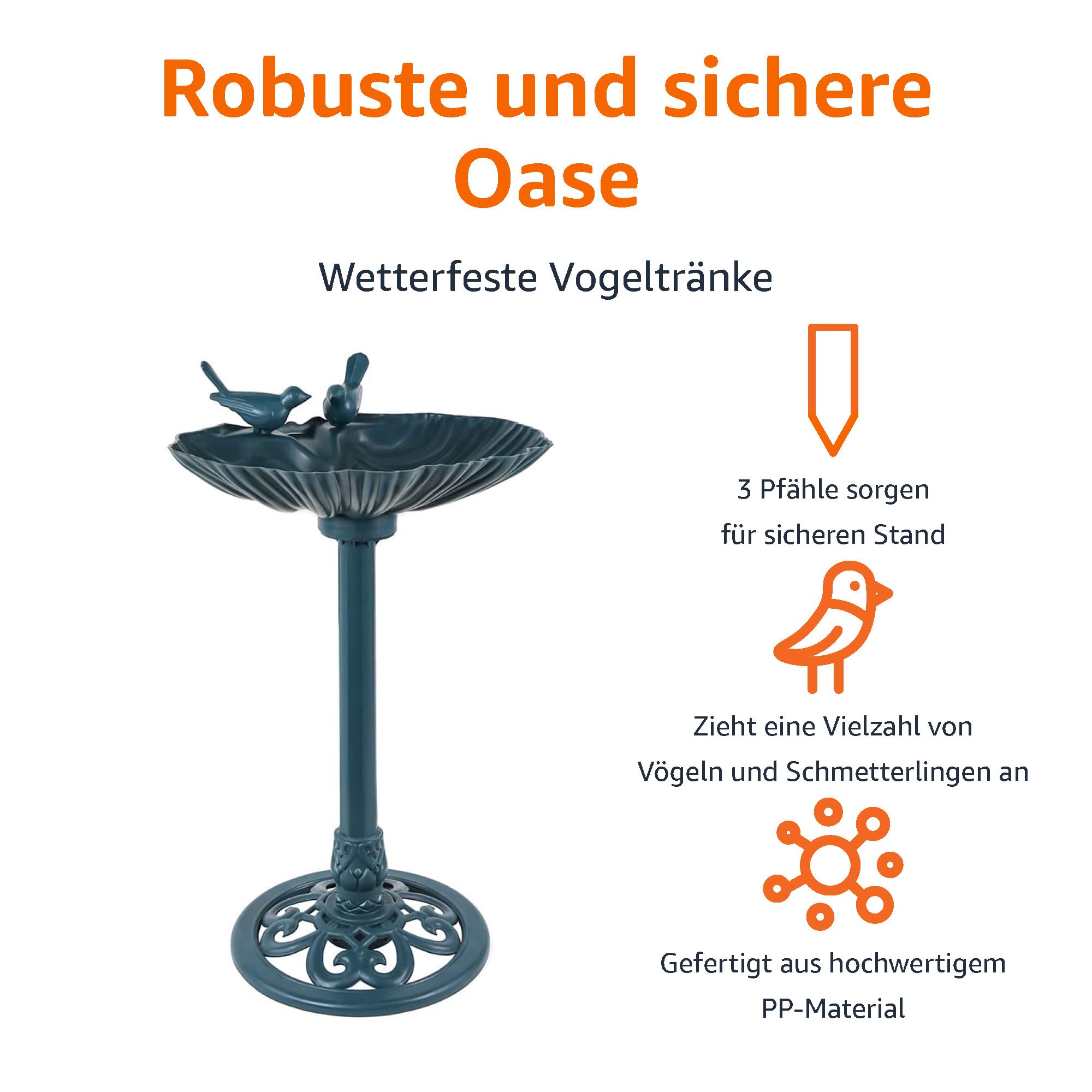 Amazon Basics Vogeltränke, 81 cm, Grün