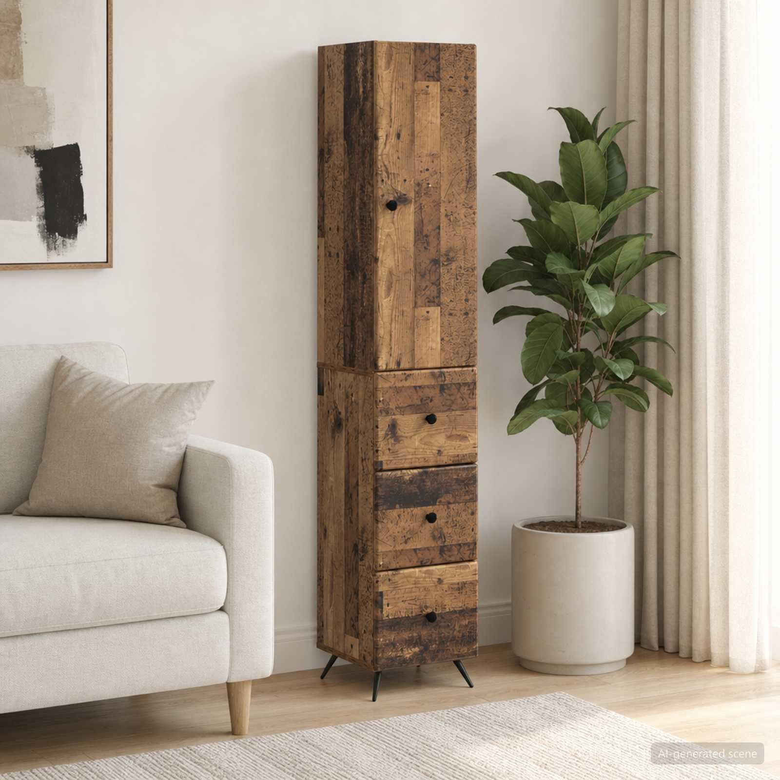 Set di Armadi 2 Pezzi 34,5 x 34,5 x 90 cm in Legno Ingegnerizzato