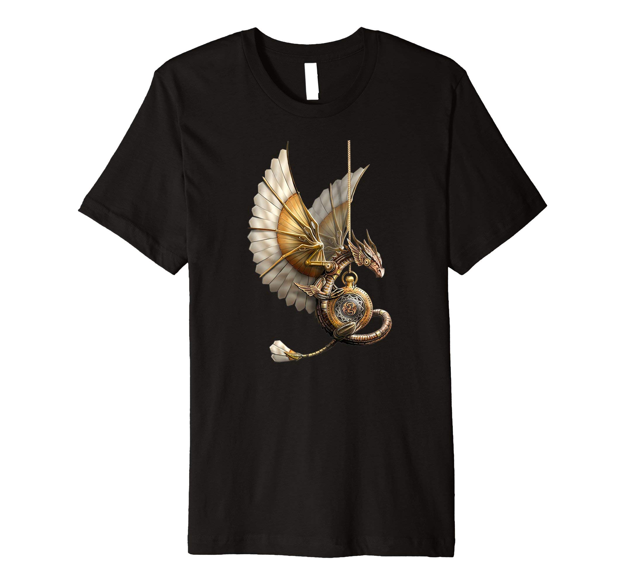 Steampunk designs graphic t-shirtsSteampunk Dragon on watch gift vintage t shirtOEKO-TEX STANDARD 100