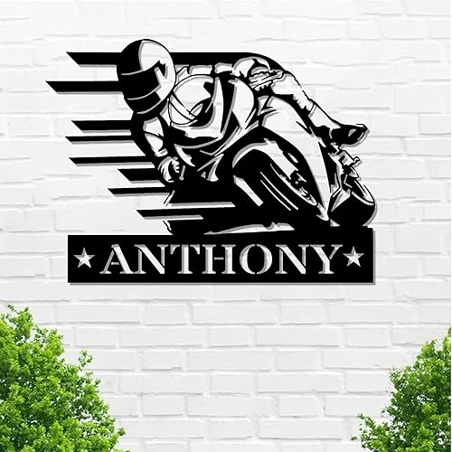 Miniatura 18 de Letrero de metal personalizado para pared de motocicleta con bandera de EE. UU., letrero de metal personalizado para motocicleta, garaje, regalo