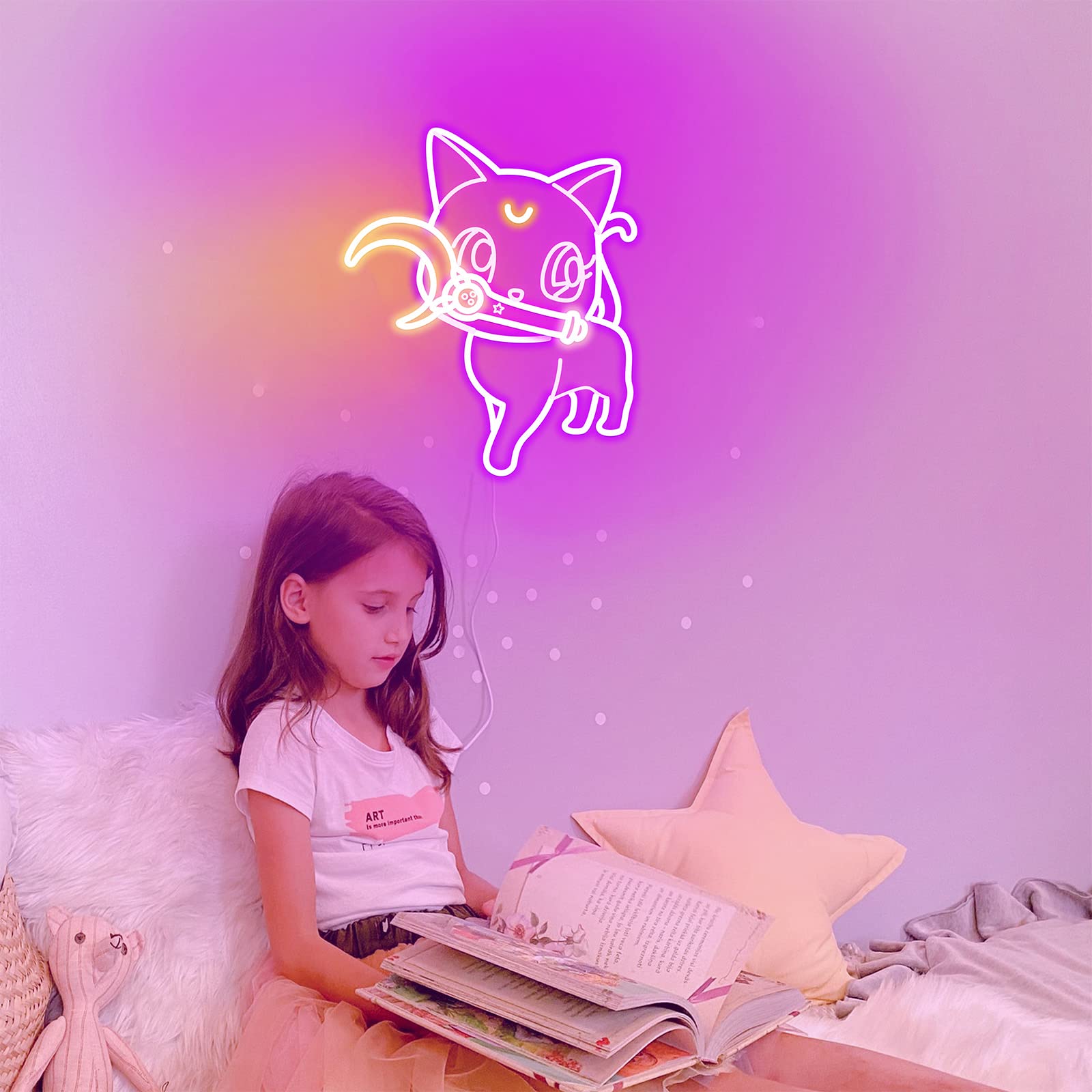 Amazon.co.jp : 美少女戦士セーラームーン ルナ ネオンサイン 壁装飾  