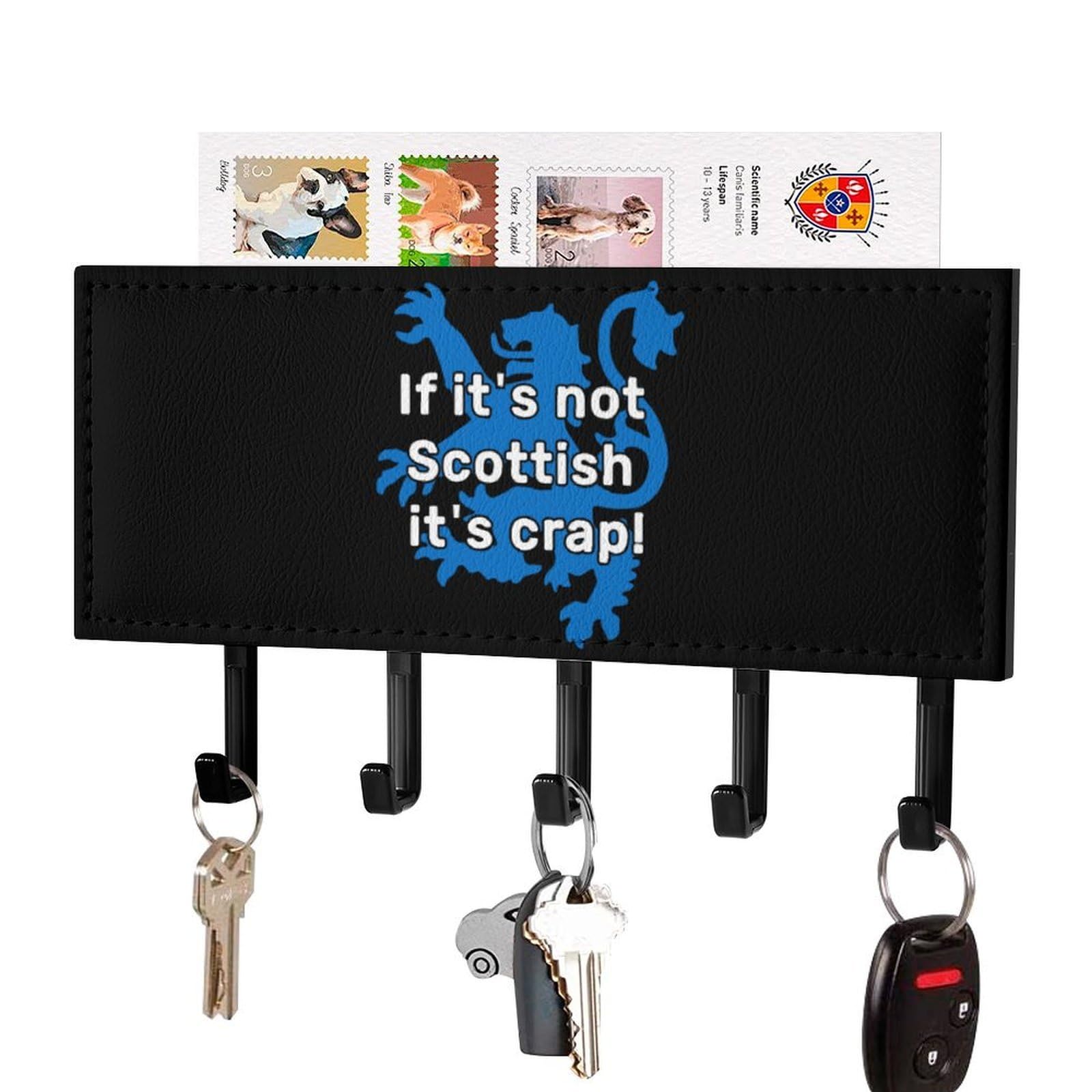 NCLQVJXZKHW If It's Not Scottish-It's-Crap! Key Holder with 5 Hooks Key Hooks Wall Mounted Key Racks Key Hanger Organiser Shelf