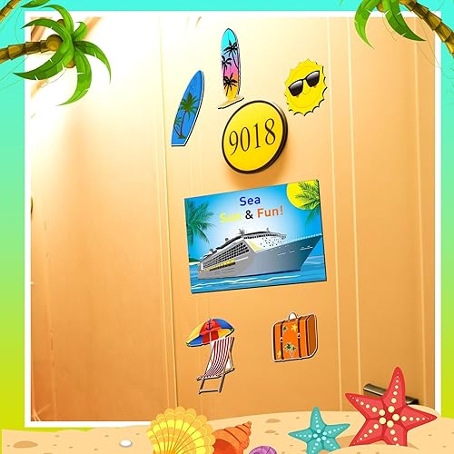 Miniatura 5 de Kanayu 6 piezas de decoración magnética para puerta de crucero con el sol, imanes de anclaje, decoración de crucero, calcomanía magnética para
