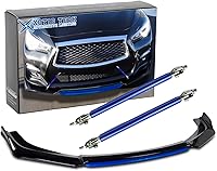 Vista 31 de Xotic Tech alerón de protección para parachoques delantero, negro con rojo, kit con barra de acoplamiento ajustable de 8-11 pulgadas