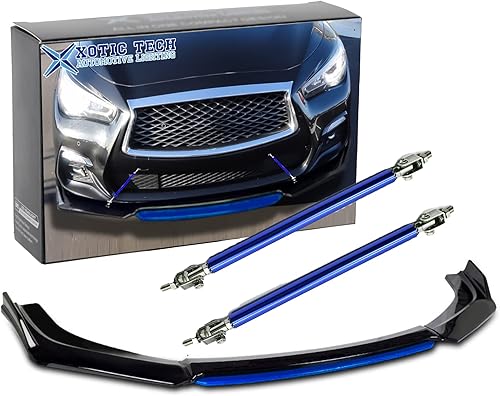 Vista 31 de Xotic Tech alerón de protección para parachoques delantero, negro con rojo, kit con barra de acoplamiento ajustable de 8-11 pulgadas