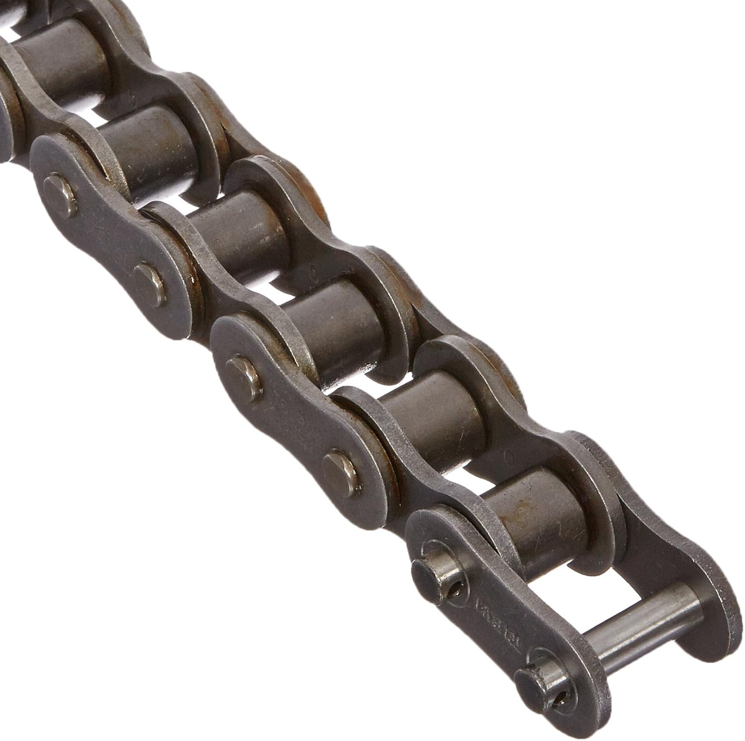 Tsubaki RS80 RIV ANSI Roller Chain, Single Strand, Riveted, Carbon Steel, Inch, #80 ANSI No., 1" Pitch, 5/8 inches Roller Diameter, 5/8 inches Roller Width, 3300lbs Working Load, 10ft Length