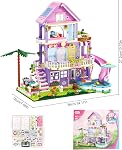 Sitodier Girls Building Blocks Set Toy,689Pcs Garden Villa House Building Set for Girl 6-12 and 8-14,Holidays Cattage Building Toy Nice Xmas Birthday Gift for 6 7 8 9 10 11 12 13 14Years Kids Girls