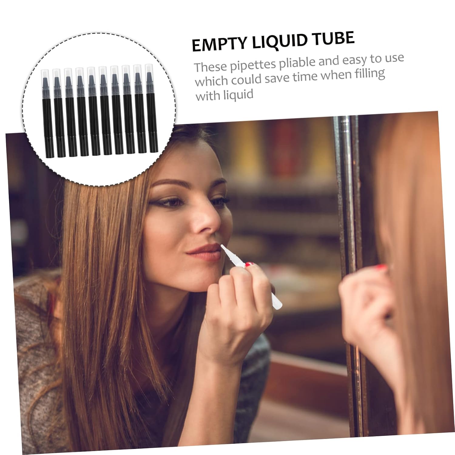 20pcs Transparent Brush Pens for Nail Oil Lip Makeup Essential Oils Refillable Cosmetic Containers No-leak Design for Application