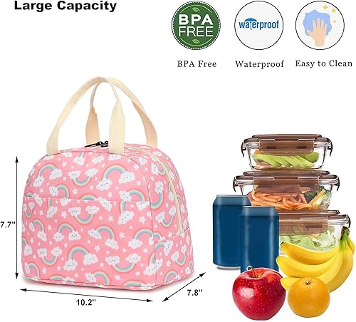 Miniatura 110 de Bolsa de almuerzo aislada con estampado de vaca para mujeres y niñas, lonchera reutilizable para adultos, niños, escuela, trabajo, viajes Estampado