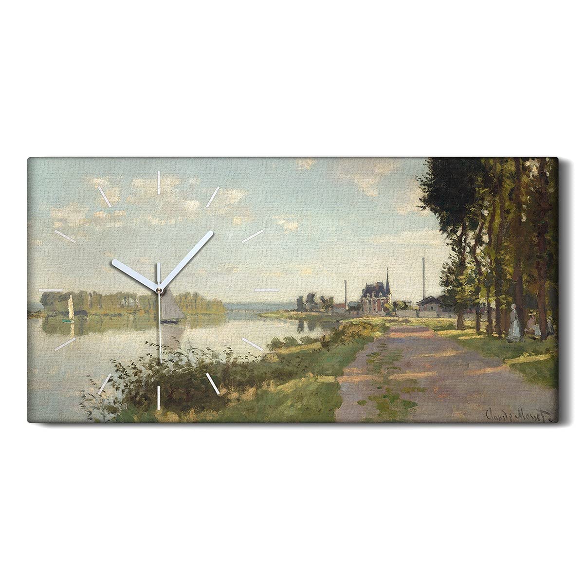 Horloge sur toile La Promenade à Argenteuil 60x30cm pour salon moderne