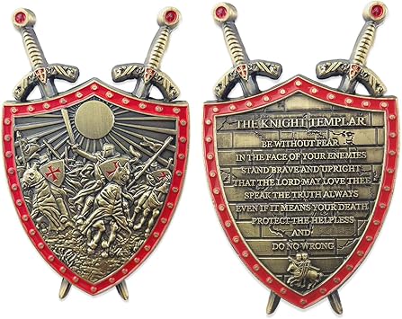 Put on The Whole Armor of God Challenge Coin Shield Knights Templar Oath Pray Coin