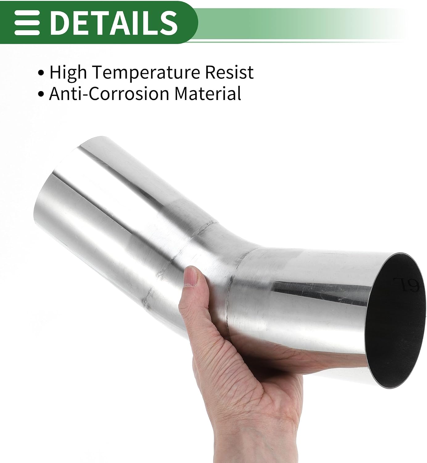 Motoforti 45 Degree Mandrel Exhaust Pipe DIY Custom Car Modified Exhaust Pipe Tubing Piping 102mm / 4" OD 150mm / 5.91" Length T316 Stainless Steel Silver Tone
