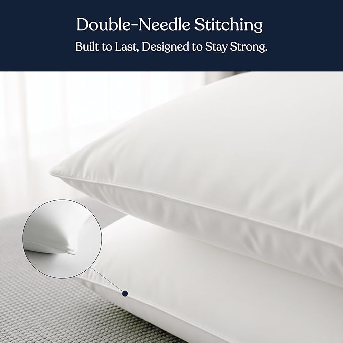 Set 2 Almohadas Relleno Alternativo a Plumas Algodón Orgánico 71x51 cm miniatura 4