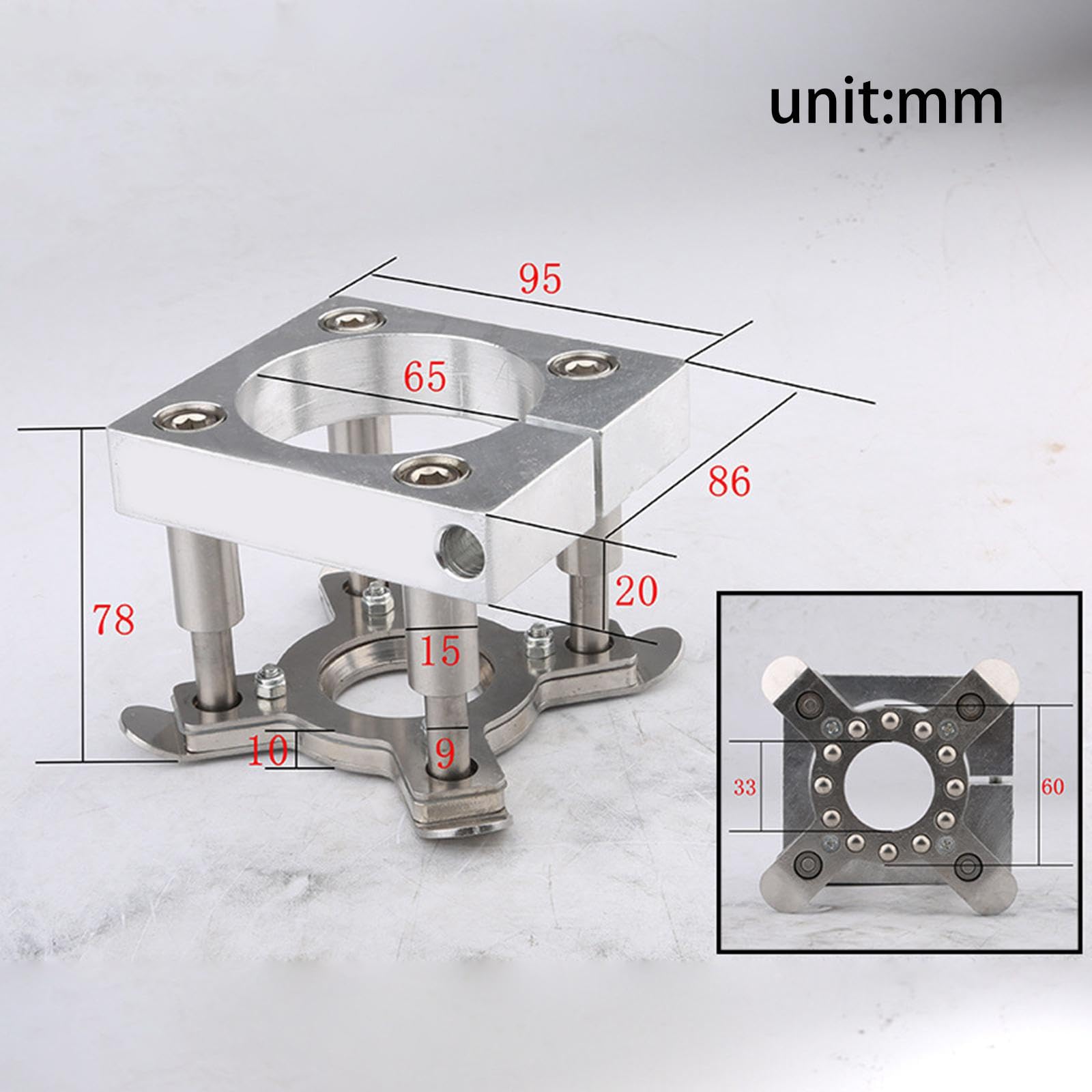Placa de Presión Pieza para Máquina de Grabado Herramienta de Carpintería CNC Accesorio Metálico Adecuada para Grabado en Madera Publicidad Carpinterí, 65 mm