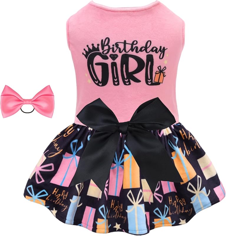 Vestido de Veludo para Cães Pequenos CuteBone com Laço e Corda de Cabelo – XX-small