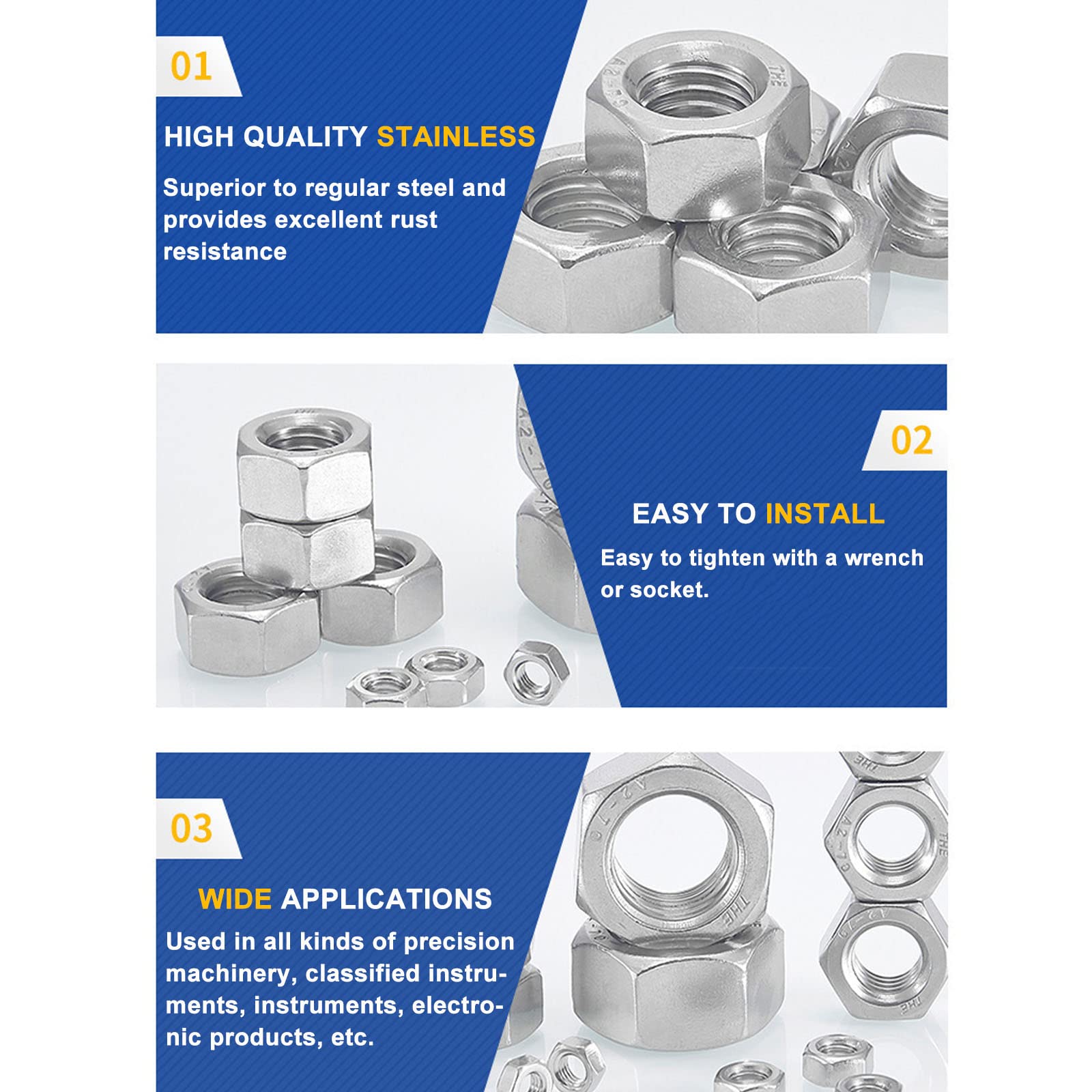 Dadi Esagonali In Pollici 1/2 - 13 In Acciaio Inox - Confezione - Foto 11