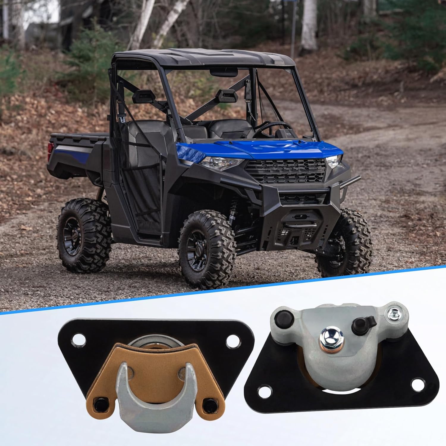 Rear Brake Calipers, Compatible with Polaris 2018-2024 Ranger 1000, Compatible with Polaris 2019-2024 General XP 1000, Replace Part Number 1912815 1912816 1912817