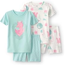 Carters Girls 4-piece Tight Fit Cotton Pajama Set