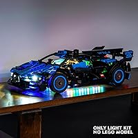 Vista 4 de VONADO Kit de luz LED compatible con Lego Bugatti Bolide Agile Blue, iluminación de control remoto compatible con Lego Bugatti 42162 juego