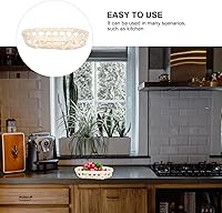 Vista 5 de Alipis Paleta de maquillaje, 4 unidades, bandeja ovalada de servicio de alimentos, aperitivos de bambú, bandejas para perros calientes