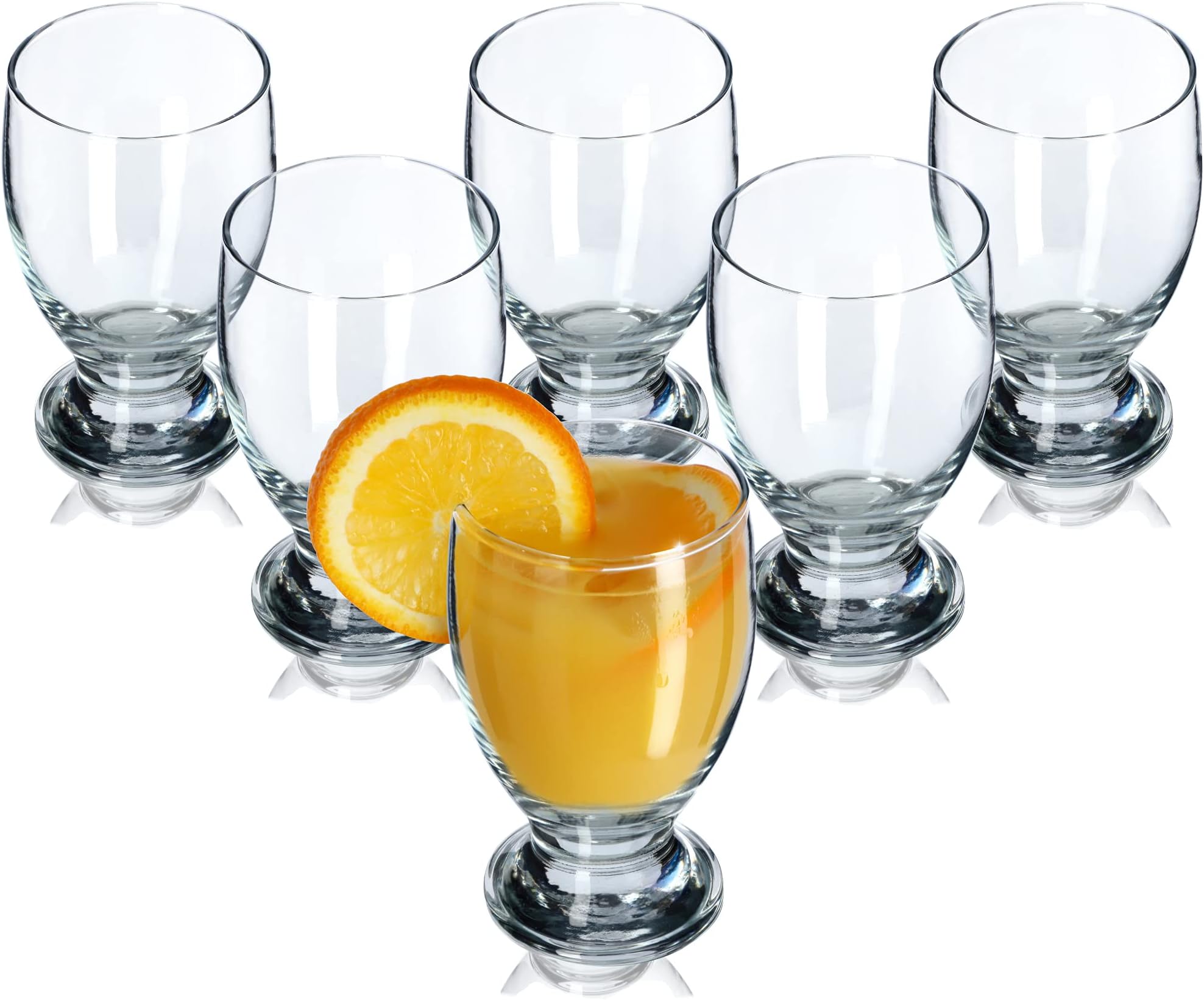 KADAX - Verres à Pied élégants (lot De 12) - 250 Ml - Parfaits Pour Jus, Thé Glacé, Cocktails Et Eaux Aromatisées