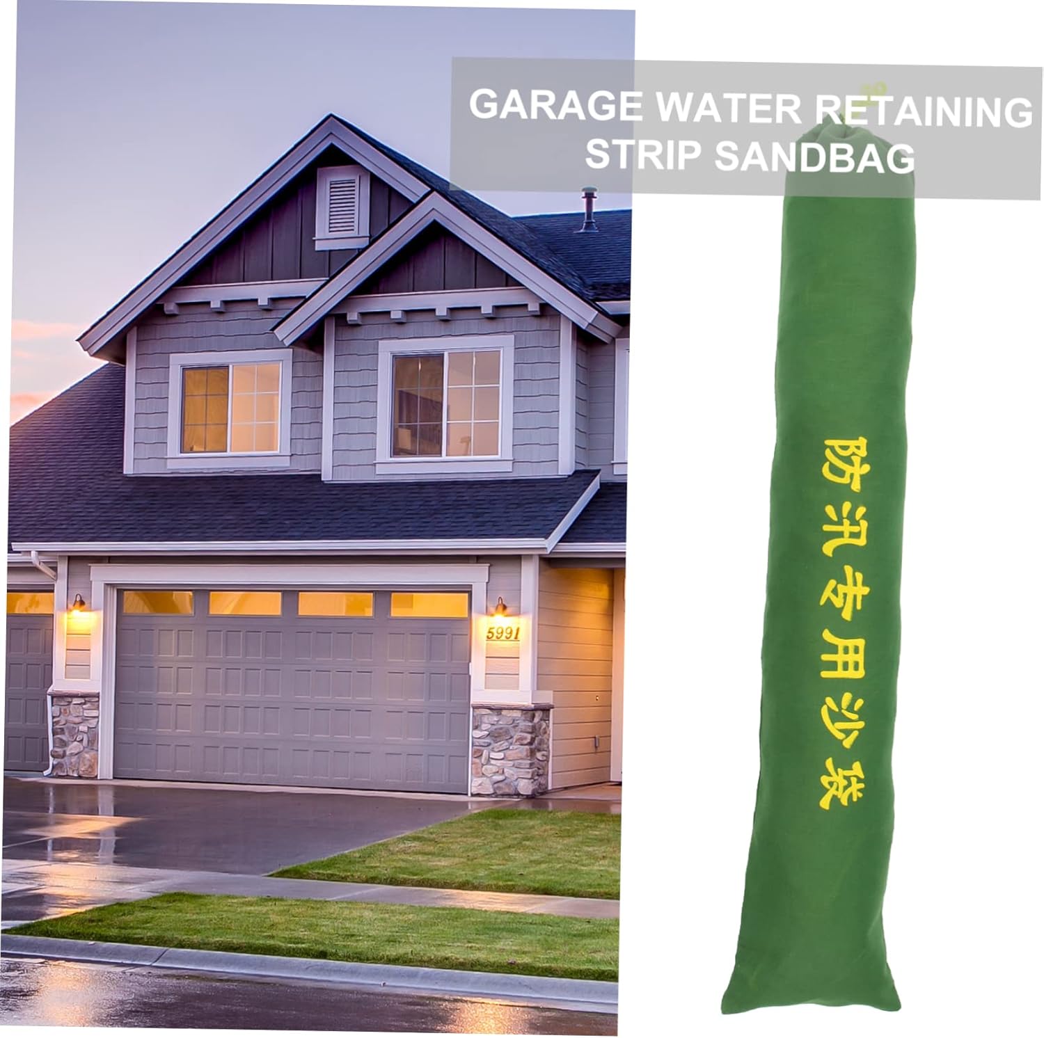 Uonlytech 3pcs Flood Control Sand Bar Door Water Barrier Water Barriers for Flooding Household Sandbag Small Sandbags Workout Sandbag Flood Water Barrier Water Proof Canvas Water Stop (Olive Gre